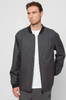 Мужской серый бомбер с узором Серый XL BOSS 50547181;027