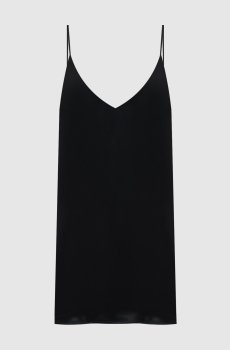 Черный топ из шелка