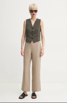 Брюки с примесью льна Samsoe Samsoe SAHANI