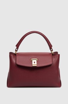 Бордовая кожаная сумка Lock Me