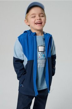 Куртка софтшелл с капюшоном - синій