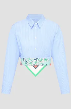 Женская голубая рубашка в полоску Голубой 42 Moschino A0216.3725;1303