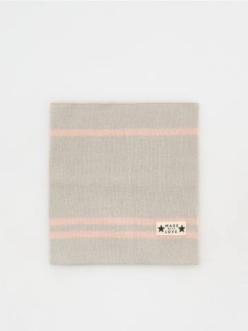 Reserved - Снуд з нашивкою - світло-сірий - 523ED-09X