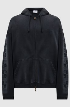 Черная спортивная куртка с вышивкой логотипа