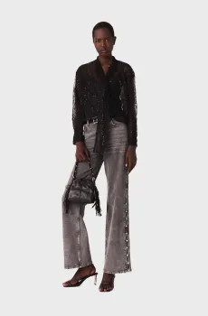 Женская черная блуза Черный 34 MAJE MFPCM00698_Black