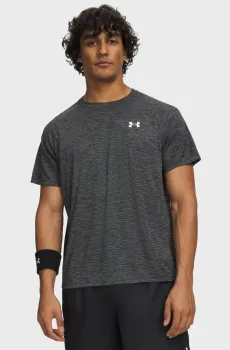 Мужская черная футболка UA Tech Textured SS-BLK Черный XL Under Armour 1382796-001