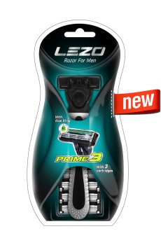 Станок для бритья мужской Lezo Prime 3 c 4 сменными картриджами