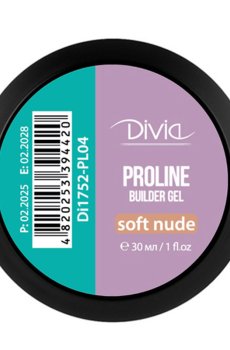 Гель для наращивания ногтей Divia ProLine Builder Gel PL04 Soft Nude, 30 мл
