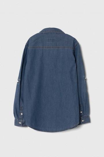 Детская хлопковая рубашка Pepe Jeans PORTEZ JR цвет синий Детская хлопковая рубашка Pepe Jeans PORTEZ JR цвет синий