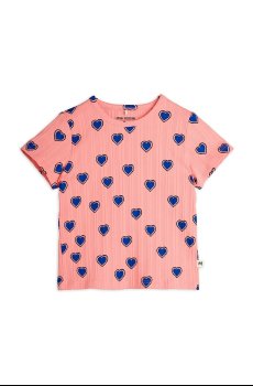Детская хлопковая футболка Mini Rodini Outlined hearts