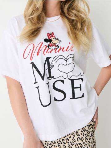 Бавовняна футболка з принтом Minnie Mouse - білий Бавовняна футболка з принтом Minnie Mouse - білий