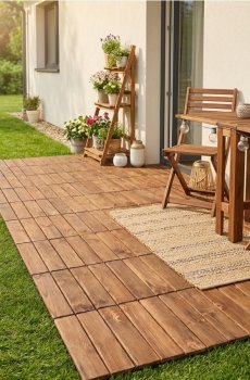 Композитна терасна плитка з виглядом дерева 4 pack - кавовий