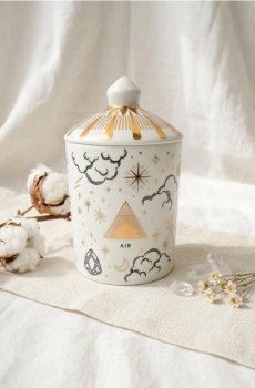 Ароматична свічка із зодіакальним мотивом, з ароматом льону - білий