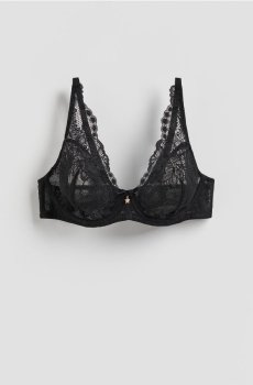 Reserved - Мереживний бюстгальтер - чорний - 219EZ-99X