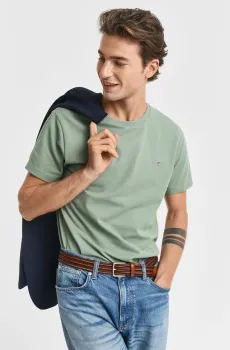 Мужская зеленая футболка SLIM PIQUE Зеленый S Gant 2013033