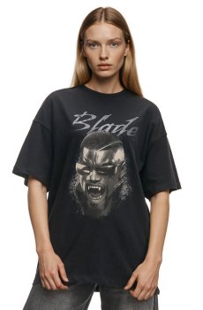 Cropp - Чорна футболка з принтом Blade - чорний