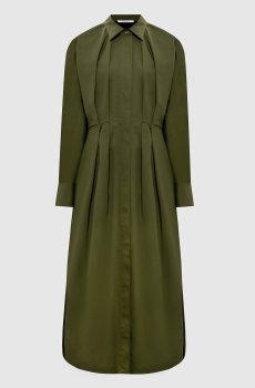 Зеленое платье-рубашка