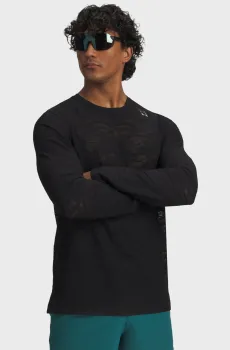 Мужской черный лонгслив UA Halo Jacquard LS-BLK Черный M Under Armour 6011055-008