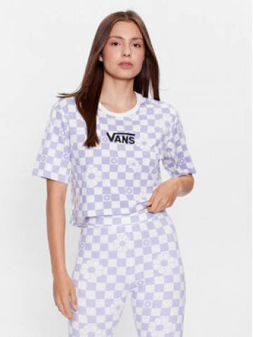 Vans Футболка Floral Checker Ss Crop VN000ADT Фіолетовий Regular Fit Vans Футболка Floral Checker Ss Crop VN000ADT Фіолетовий Regular Fit