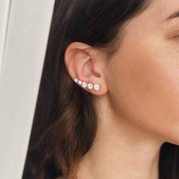 Золотые серьги - клаймберы с фианитами с04003 Золотые серьги - клаймберы с фианитами с04003