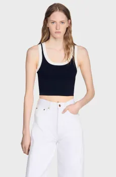 Женский черный топ Черный M Sandro SFPPU02860_Black