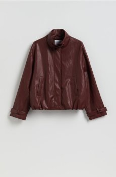Reserved - Куртка зі штучної шкіри - червоне дерево - 505IA-93X
