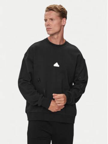adidas Світшот Embroidered IS2035 Чорний Loose Fit adidas Світшот Embroidered IS2035 Чорний Loose Fit