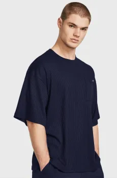 Мужская темно-синяя футболка UA Rival Waffle Crew Синий L Under Armour 1383106-410