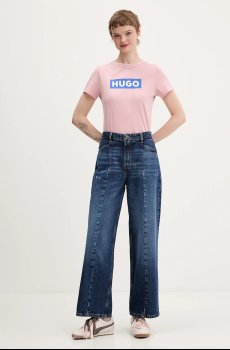 Хлопковая футболка Hugo Blue Classic Tee_B