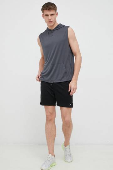 Кофта для тренинга Fila Rapallo цвет серый с капюшоном однотонная Кофта для тренинга Fila Rapallo цвет серый с капюшоном однотонная