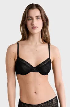 Женский черный бюстгальтер с мягкой чашкой AURA Черный 70C Etam 6558409