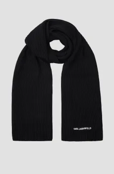 Мужской черный шерстяной шарф Черный ONESIZE Karl Lagerfeld 544305.805000;990