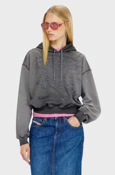 Женское серое худи F-SUNNY-HOOD FELPA Серый XS Diesel A24079 0IKBV