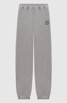 Серые джоггеры с брендовой вышивкой