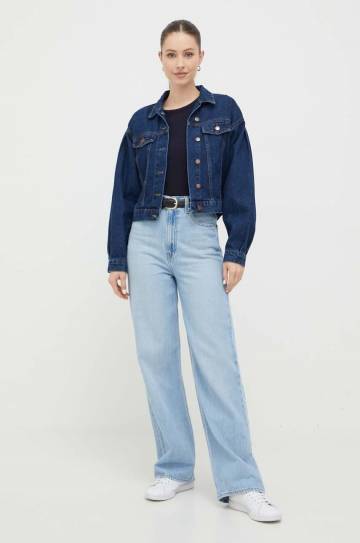 Хлопковая футболка Tommy Hilfiger женский цвет синий Хлопковая футболка Tommy Hilfiger женский цвет синий