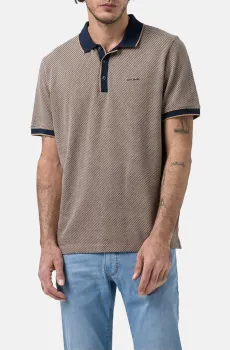 Мужское коричневое поло с узором Коричневый S Pierre Cardin PC.-C5 20574.2042