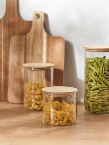 Скляна банка з кришкою - білий