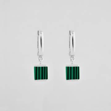 Серебряные серьги Minimal 1838-green Серебряные серьги Minimal 1838-green