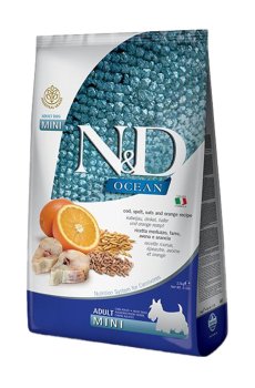 Сухой корм для собак мелких пород Farmina N&D Ocean с треской и апельсином, 2.5 кг