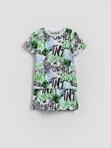 Reserved - Бавовняний піжамний комплект Minecraft - білий - TJ363-00X