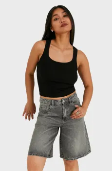 Женские серые джинсовые шорты Серый 32 Tally Weijl SSHDEJORDA