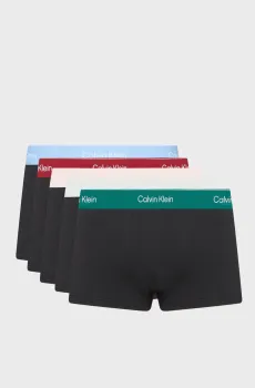Мужские черные боксеры (5 шт) LOW RISE TRUNK Черный L Calvin Klein LV00NB4390