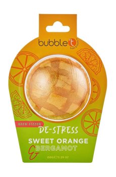 Бомбочка для ванны Bubble T Bath Bath Fizzer De-Stress Sweet Orange & Bergamot, 150 г