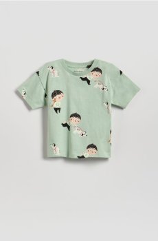Reserved - Бавовняна футболка Pucio - блідо-зелений - 925HR-07X