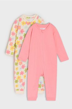 Бавовняний ромпер, 2 шт. - кремовий