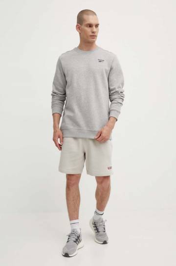 Кофта Reebok Identity мужская цвет серый меланж 100202866 Кофта Reebok Identity мужская цвет серый меланж 100202866
