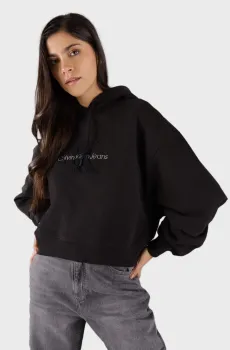 Женское черное худи CHENILLE MONOLOGO Черный L Calvin Klein Jeans J20J224170