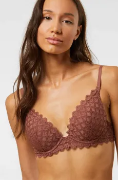 Женский коричневый бюстгальтер пуш-ап глубокое декольте JADE Коричневый 70B Etam 6535038