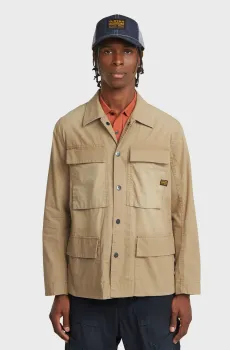 Мужская бежевая куртка 4 pkt overshirt Бежевый XL G-Star RAW D26429,D387