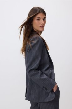 Reserved - Однобортний блейзер із додаванням віскози - темно-сірий - YS462-90X